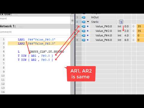 TIA Portal STL Pointer AR1 AR2 example P# DIW[]