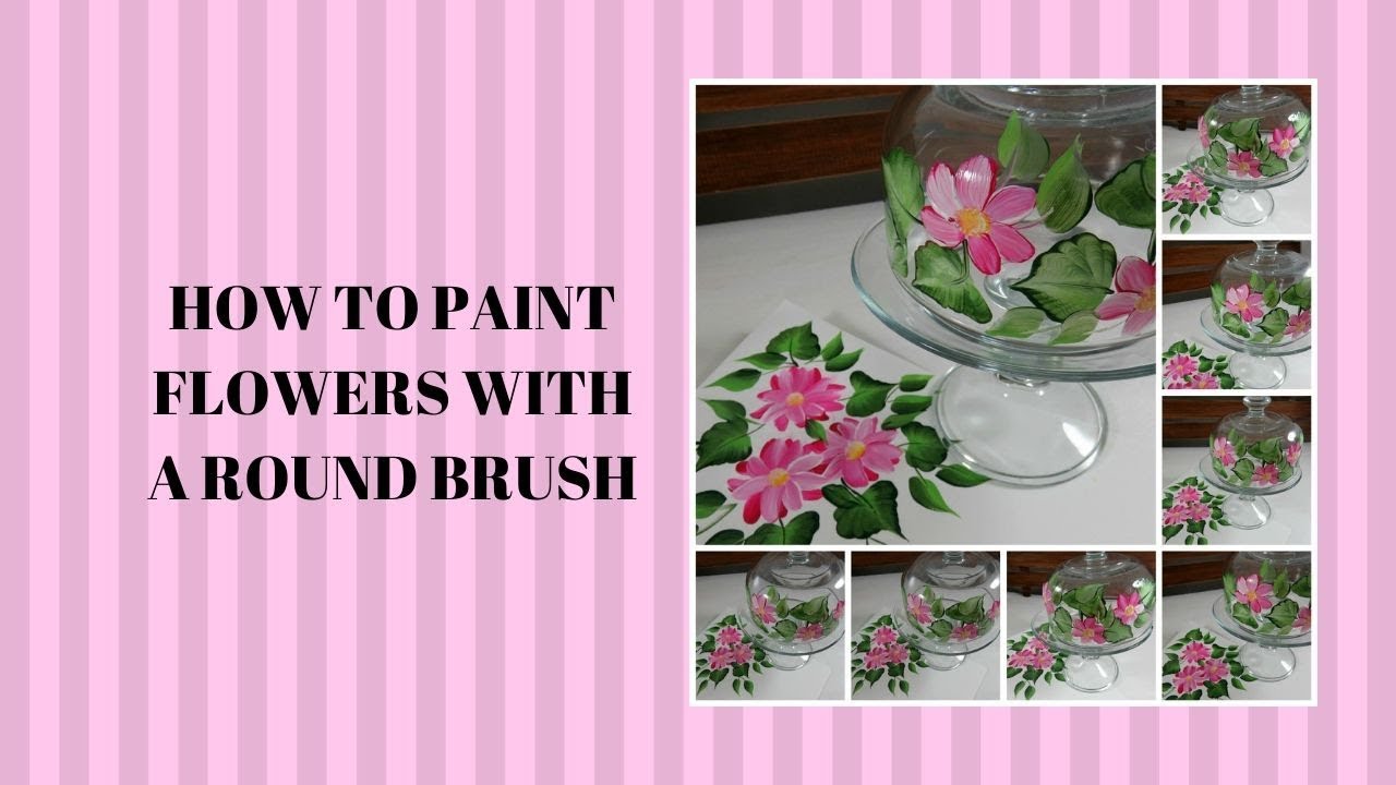 HOW TO PAINT FLOWERS WITH A ROUND BRUSH Painting Flowers Tutorial