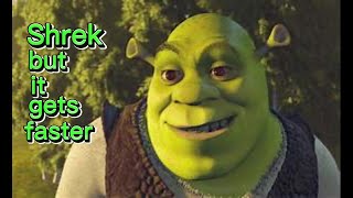 Shrek but every time its Shrek it gets faster