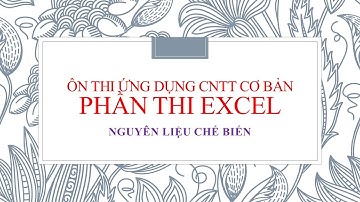 Ôn thi ứng dụng CNTT cơ bản | Phần Thi Excel | Nguyên liệu chế biến