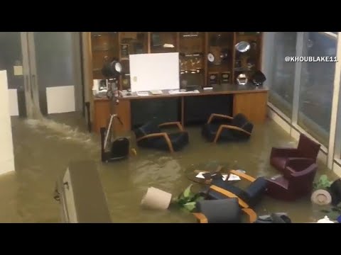 Houston TV station KHOU evacuated due to Harvey flooding