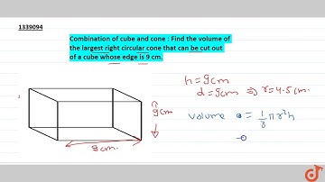 Combination of cube and cone : Find the volume of the largest right circular cone that can be cut