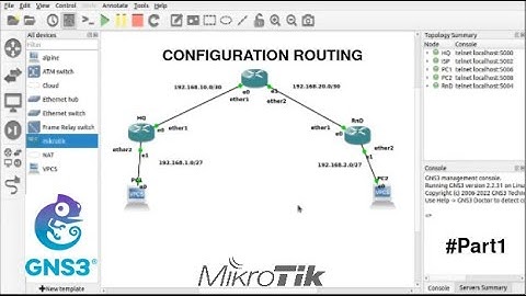 #part1 Implementasi Routing Static di Mikrotik dengan GNS3