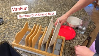 VanFun Bamboo Dish Drying Rack, easy assemble & customizable #kitchenitems #dishes #drying