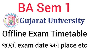 BA Sem1 Gujarat University Offline Exam Schedule 2022
