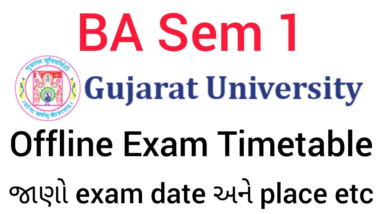 BA Sem1 Gujarat University Offline Exam Schedule 2022