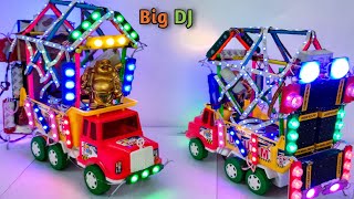 Red Truck Big DJ Loding | Mini Cardboard DJ Big Trolly Small Homemade Dj Track | Pencil Dj