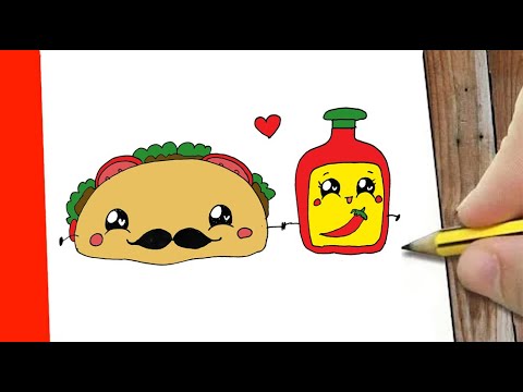 HOE TEKEN JE SENOR TACO EN CHILISAUS? Tekenen voor beginners