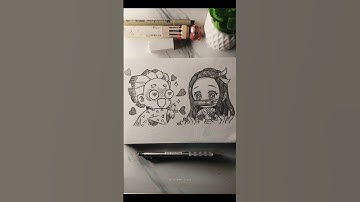 Zenitsu x Nezuko!⚡🩷 #demonslayer #zenitsu #nezuko #chibi #anime #drawing #animedrawing #art #sketch