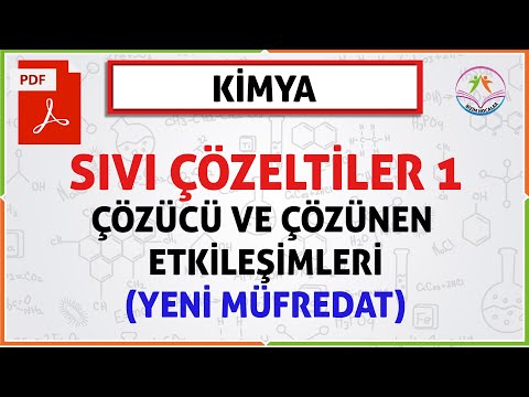 SIVI ÇÖZELTİLER 1 (11.SINIF)(2020 AYT) ÇÖZÜCÜ VE ÇÖZÜNEN ETKİLEŞİMLERİ    (YENİ MÜFREDAT)