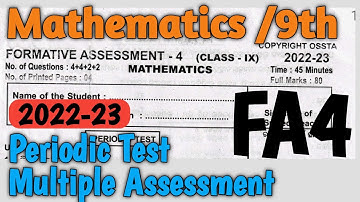 9th Class Mathematics PeriodicTest And  Multiple Assessment Answer key  FA4 2022-23