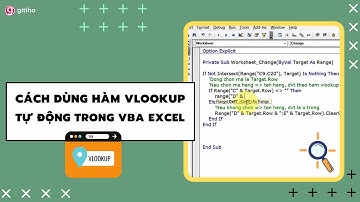 Cách sử dụng hàm VLOOKUP tự động trong VBA Excel
