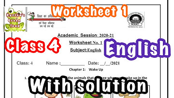 Class 4 English worksheet 1 with solution || EDMC CLASS 4 English worksheet 1 Solved Assignment