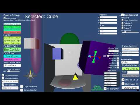 Runtime Level Editor 3D | Scale Gizmo & Obj Camera Find Distance Test | Unity Asset Demo Video