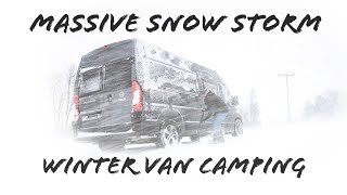 Van Life Winter Camping in Snow Storm  Blizzard in the North  Extreme Weather & Pan Pizza #vanlife