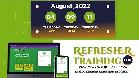 REFRESHER TRAINING FOR HEAD OF SCHOOL AND SCHOOL PORTAL ADMINISTRATORS