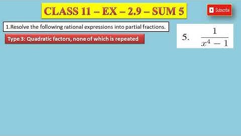 CLASS 11 - EX 2.9 - SUM 5