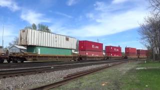 Norfolk Southern SD70ACe 1007 Leads a Westbound Intermodal Through Elkhart IN