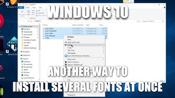 Another way to install several fonts at once + other tips