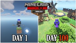 100 DAYS IN MINECRAFT HARDCORE ONE BLOCK, Here's What Happened