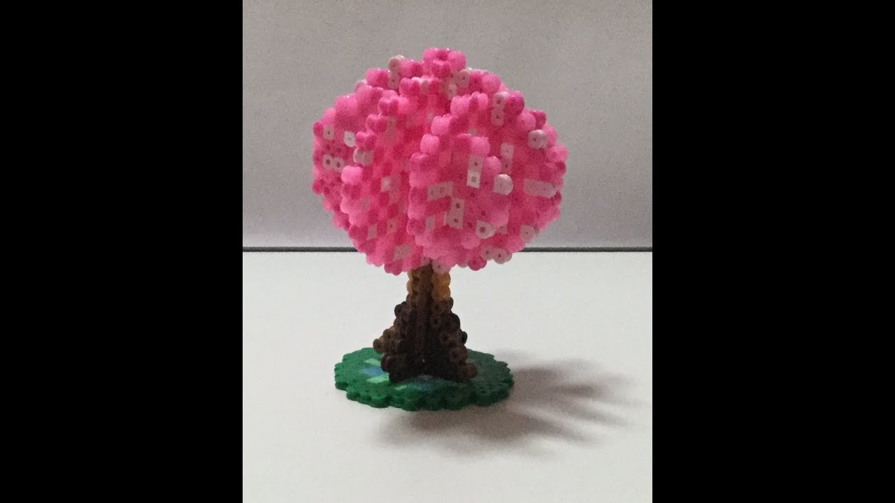 アイロンビーズ 桜の木 図案 立体 作り方 動画 Youtube