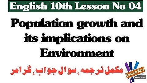Population growth & its impact on environment Translation| English 10th Fbise, KPK