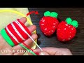 Super Easy Strawberry Making Idea with Wool - DIY Pom Pom Strawberry - Hand Embroidery Trick