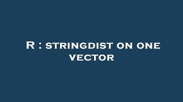 R : stringdist on one vector