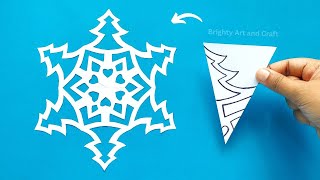 How to make easy paper Snowflake ❄️| paper snowflakes | Easy Christmas decorations | Snowflakes