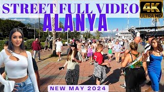 Alanya Street Tour ! Alanya City Center ! Alanya Full Video ! Alanya Walking Tour ! Alanya 4K 60FPS