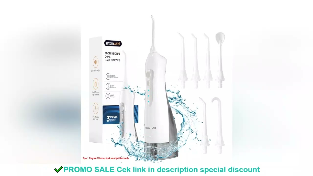 Mornwell Water Flosser Teeth Picks 4 Jets 3 Modes Portable Cordless D52 Water Floss For Teeth Cleane