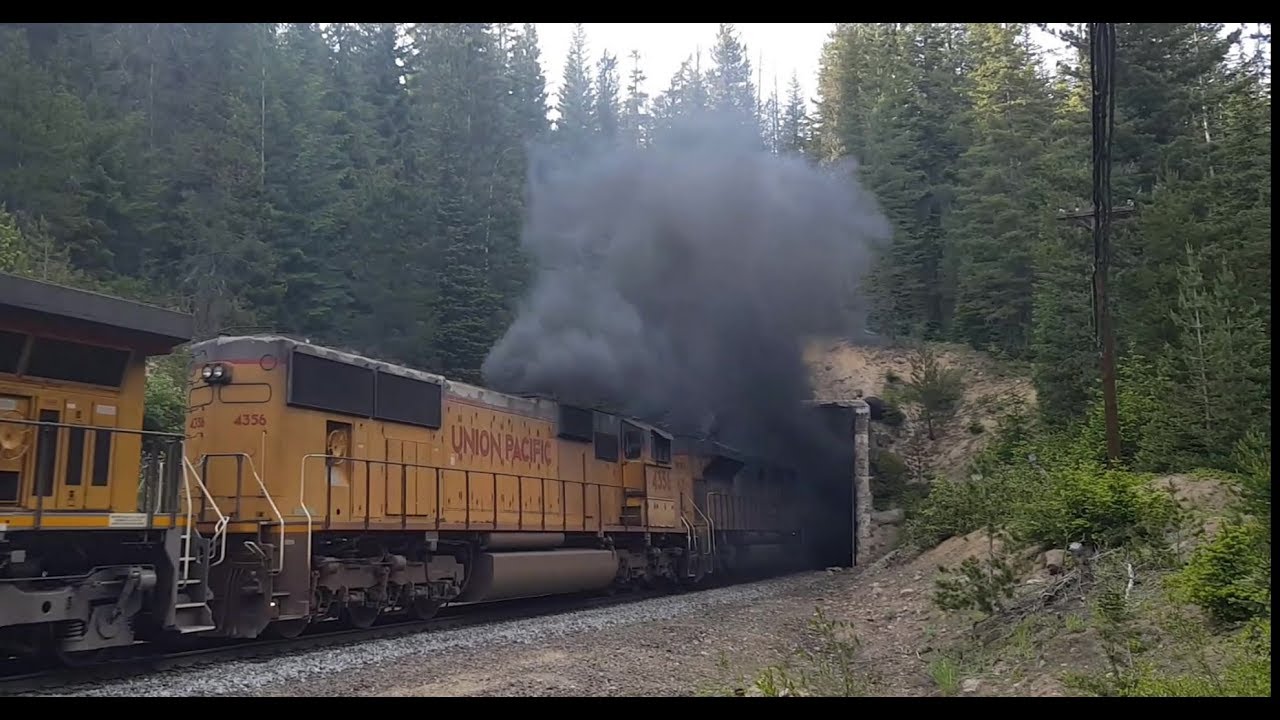 Powerful Oil Train Climbs Pengra Pass; Aerial & Ground Footage 7/6/2019