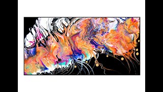 #7612 Unique Dutch Pour Fantasy Catapillar Fluid Acrylic Pouring Art 12.11.2020