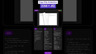 Page Flip Animation 📖✨ (CSS + JS) #htmlcss #css3 #javascript