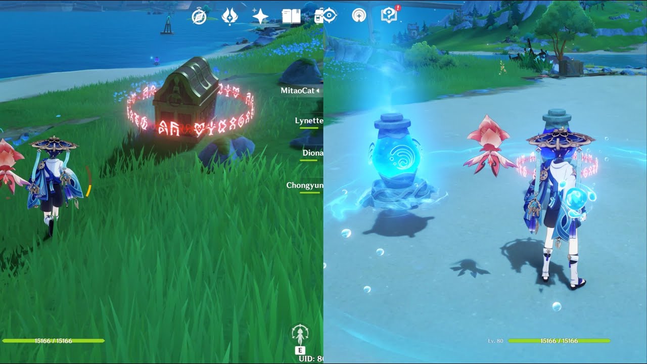 Move all these pot together to unlock the Chest! Fontaine Hidden Chest