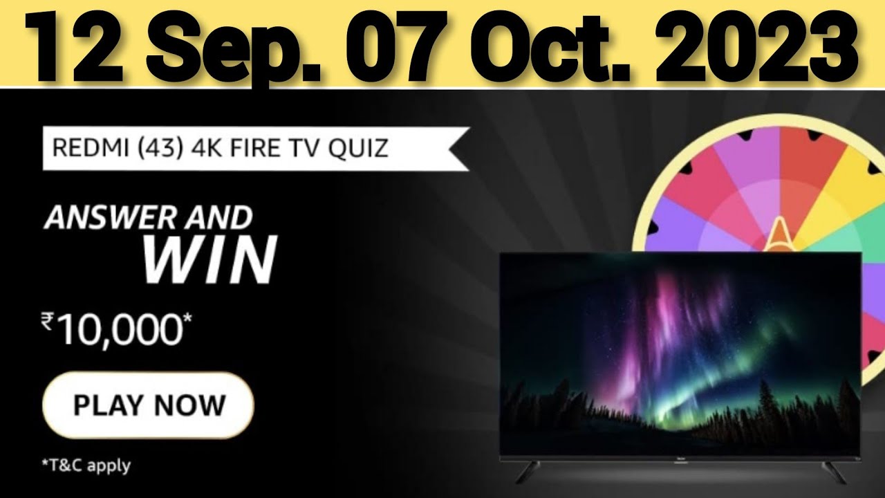 Amazon Redmi (43) 4K Fire TV Quiz Answer Today I Amazon Quiz Answer ...