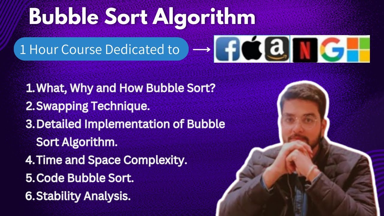 Bubble Sort Algorithm Theory + Time & Space Complexity + Code | DSA for ...