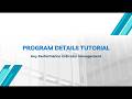 Program Details Tutorial | Key Performance Indicators (KPI)
