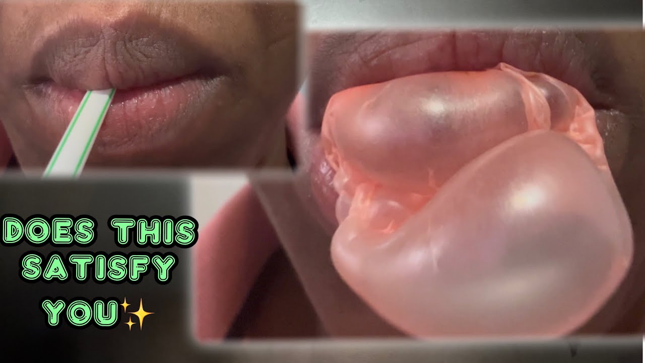 ASMR ✨A girl who is obsessed with you chewing gum in your face + blowing bubbles W/ drinking sounds 