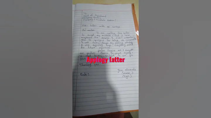 How To Write Application For Apology | Apology Letter