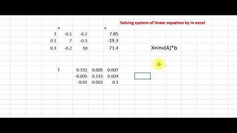 Solving System of Linear Equation by Excel