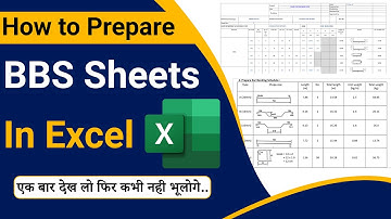 How to make Excel sheet of BBS for Beginners | How to Make Bar Bending Schedule in Excel