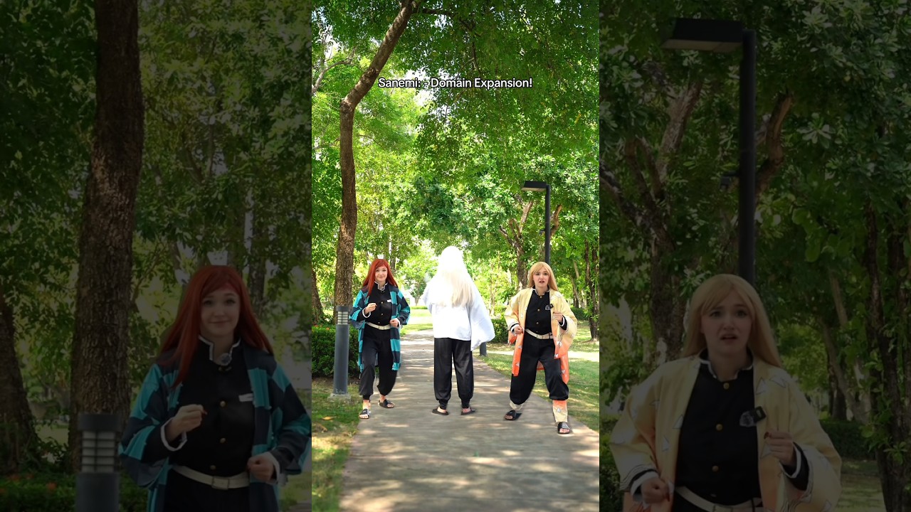 English or Spanish? 🤔 you cannot escape Sanemi 😂😂 #anime #cosplay