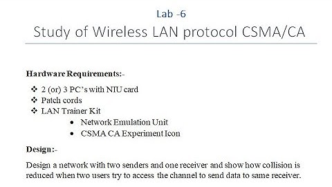 Implementation of CSMA CA protocol on LAN Trainer Kit