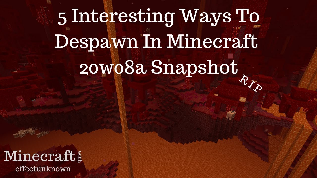 5 Interesting Ways To Despawn In Minecraft 20w08a Snapshot YouTube