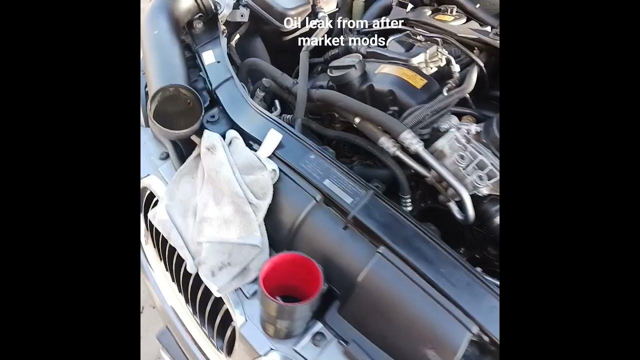 BMW 335i oil leak from your mods... - YouTube
