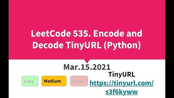 LeetCode 535. Encode and Decode TinyURL (Python)