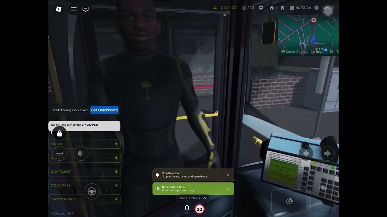 Driving route 197 from Norwood Junction Station to Croydon Town Centre