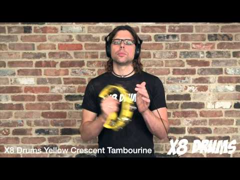 X8 Drums Crescent Tambourine, Yellow