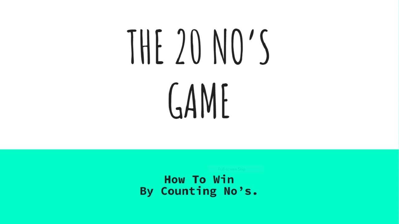 The 20 NO'S Sales Game
